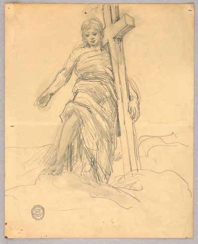 Skizze für die zentrale Figur in der Himmelfahrt von Francis Augustus Lathrop