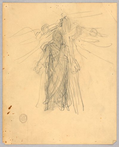 Skizze für die zentrale Figur in der Himmelfahrt von Francis Augustus Lathrop