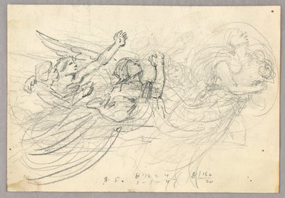 Skizze einer Figurengruppe für die Himmelfahrt von Francis Augustus Lathrop