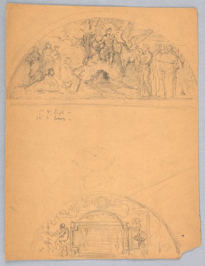 Skizzen von zwei Lünetten von Francis Augustus Lathrop