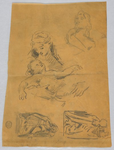 Skizzen der Jungfrau und der Magier von Francis Augustus Lathrop