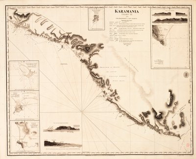 Karamania Karte III von Kap Karaboornoo bis Kap Anamour von Francis Beaufort