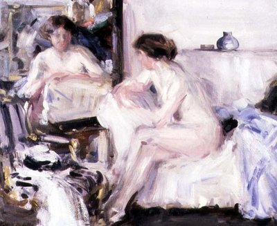 Nackte auf einem Sofa sitzend von Francis Campbell Boileau Cadell