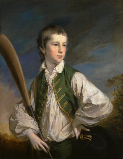 Charles Collyer als Junge, mit einem Kricket-Schläger von Francis Cotes