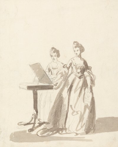 Studie für das Porträt von Prinzessin Louisa und Königin Caroline Mathilde von Dänemark von Francis Cotes