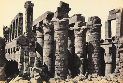 "Ägypten und Palästina": Ruinen der großen Hypostylhalle des Großen Tempels von Amun-Ra, Karnak, Ägypten von Francis Frith