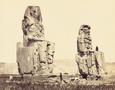 Die Statuen der Ebene, Theben von Francis Frith