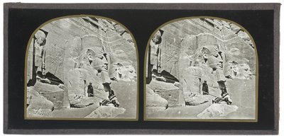 Ansicht der Fassade des großen Felsentempels von Abu Simbel in Nubien von Francis Frith