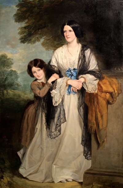 Juliana, Gräfin von Leicester mit ihrem ältesten Kind Lady Julia Coke von Francis Grant