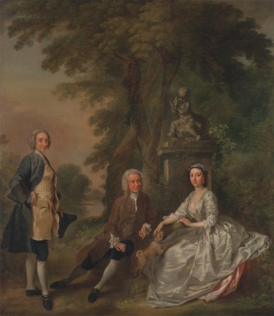 Jonathan Tyers mit seiner Tochter Elizabeth und ihrem Ehemann John Wood von Francis Hayman