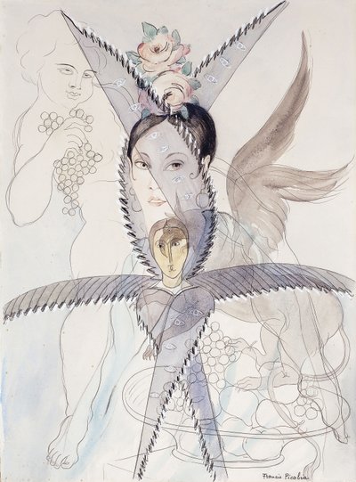 Transparenz - Kopf und geflügeltes Pferd von Francis Picabia