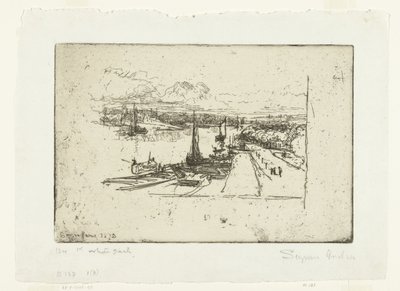 Die Amstel vom Amstelhotel aus von Francis Seymour Haden (Sir) (signed by artist)