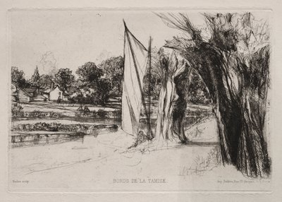 Thames Ditton - Mit einem Segel von Francis Seymour Haden