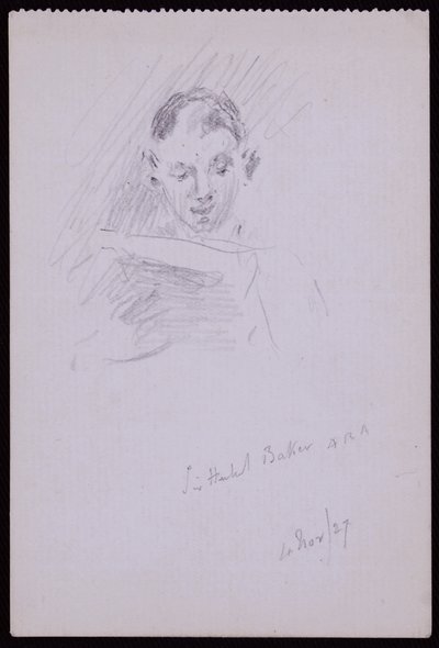 Porträt von Sir Herbert ARA Baker von Francis Wilfred Lawson