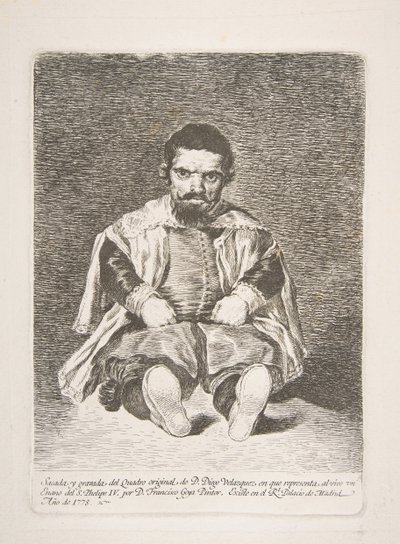 Ein Zwerg bekannt als El Primo nach Diego Velázquez, 1778 von Francisco de Goya