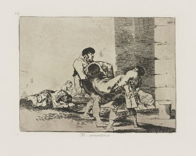 Zum Friedhof, pl. 56 aus der Serie Die Schrecken des Krieges von Francisco de Goya