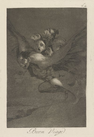 Gute Reise, Platte 64 aus der Serie Los caprichos von Francisco de Goya