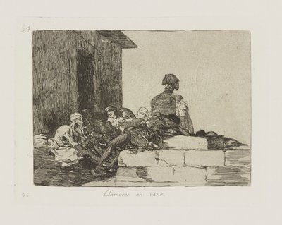 Rufe vergeblich. pl. 54 aus der Serie Die Schrecken des Krieges von Francisco de Goya