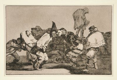 Karnevalsnarren, Platte 14 aus der Serie Die Sprichwörter von Francisco de Goya