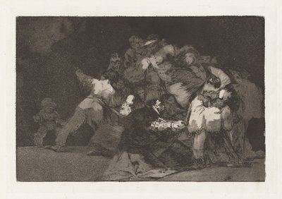 Allgemeine Torheit, auch bekannt als Die Krallen einer Katze und das Kleid eines Gläubigen, aus der Serie Los disparates (Die Sprichwörter) von Francisco de Goya