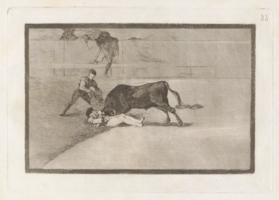 Der unglückliche Tod von Pepe Illo in der Arena von Madrid, Platte 33 aus La tauromaquia von Francisco de Goya