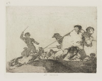 Er hat es verdient, Platte 29 aus der Serie Los desastres de la guerra (Die Schrecken des Krieges) von Francisco de Goya