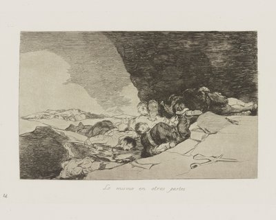 Dasselbe anderswo, pl. 23 aus der Serie Die Schrecken des Krieges von Francisco de Goya