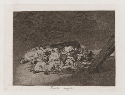 Muertos recogidos (Ernte der Toten), Platte 63 aus Los desastres de la guerra (Die Schrecken des Krieges) von Francisco de Goya