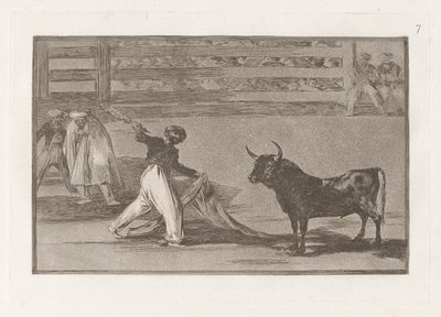 Ursprung der Harpunen oder Banderillas, Platte 7 aus La tauromaquia von Francisco de Goya