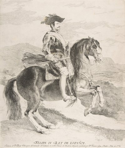 Philipp IV. zu Pferd, nach Velázquez von Francisco de Goya