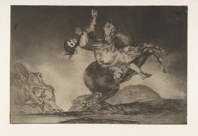 Platte 10 aus den Disparates: Der Pferdeentführer von Francisco de Goya
