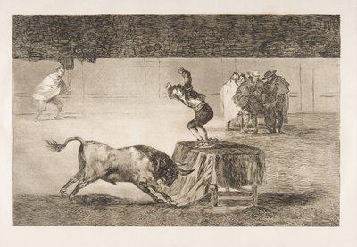 Blatt 19 der Tauromaquia: Eine weitere Verrücktheit von ihm im selben Ring, 1816 von Francisco de Goya