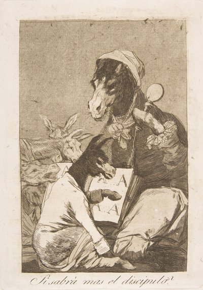 Tafel 37 aus Los Caprichos: Könnte der Schüler nicht mehr wissen von Francisco de Goya