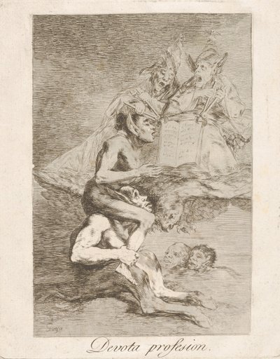 Platte 70 aus Los Caprichos: Fromme Berufung von Francisco de Goya