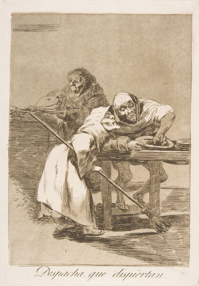 Tafel 78 aus Los Caprichos: Beeil dich, sie wachen auf, 1799 von Francisco de Goya