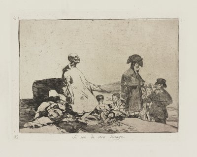 Si son de otro linage. (Vielleicht sind sie von einer anderen Rasse.), pl. 61 aus der Serie Los desastres de la guerra (Die Schrecken des Krieges) von Francisco de Goya
