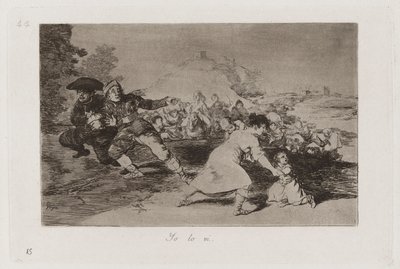 Ich sah es, Platte 44 aus Los desastres de la guerra (Die Schrecken des Krieges) von Francisco de Goya