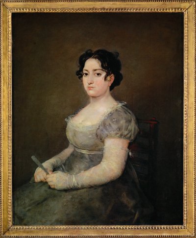 Dame mit Fächer von Francisco Jose de (circle of) Goya y Lucientes
