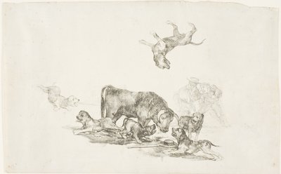 Stier von Hunden angegriffen von Francisco Jose de Goya y Lucientes