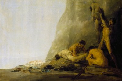Kannibalen bereiten ihre Opfer vor, oder Die Körper von Jean de Brebeuf und Gabriel Lallemant werden 1649 von den Irokesen gehäutet von Francisco Jose de Goya y Lucientes