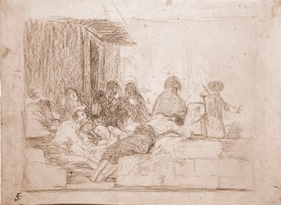 Die Schrecken des Krieges: Vergebliche Klagen (Vorbereitende Zeichnung) von Francisco de Goya