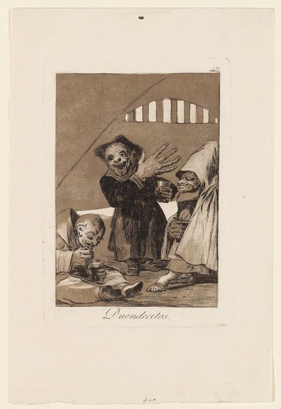 Duendecitos, Platte aus "Los Caprichos", 1799 von Francisco de Goya