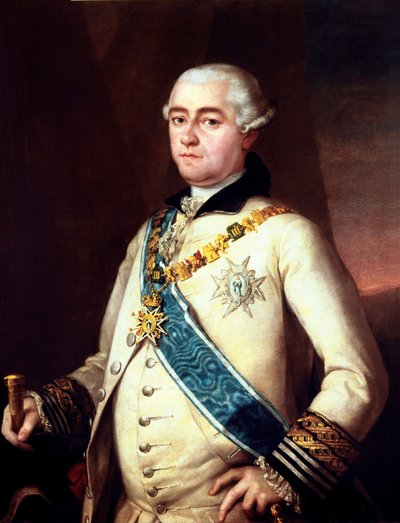 14. Graf von Miranda del Castañar und 10. Herzog von Peñaranda. Werk früher zugeschrieben, wie die Rahmeninschrift sagt, Francisco de Goya. von Francisco Jose de Goya y Lucientes