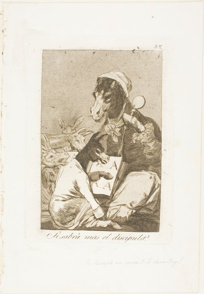 Könnte der Schüler nicht mehr wissen?, Platte 37 aus Los Caprichos von Francisco Jose de Goya y Lucientes