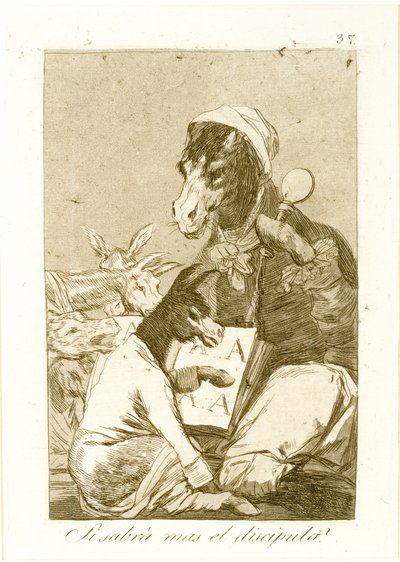Könnte der Schüler mehr wissen? Aus Los Caprichos, erstmals veröffentlicht 1799 von Francisco de Goya