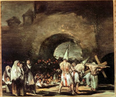Prozession der Geißler in der Nähe eines Bogens von Francisco Jose de Goya y Lucientes