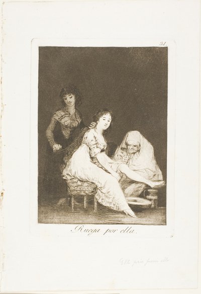 Sie betet für sie, Platte 31 aus Los Caprichos von Francisco Jose de Goya y Lucientes
