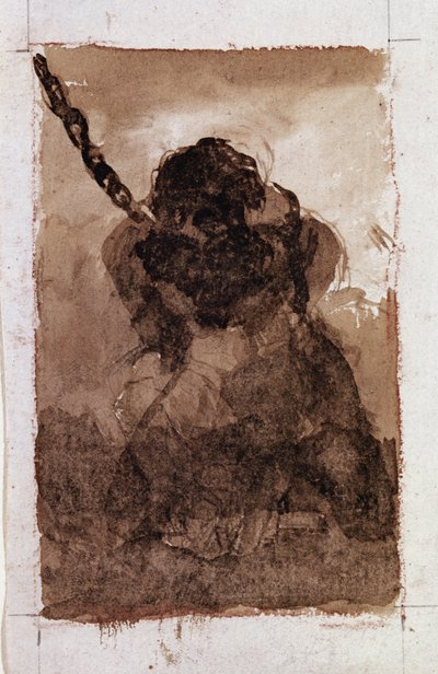 Silhouette eines gefesselten Gefangenen von Francisco de Goya
