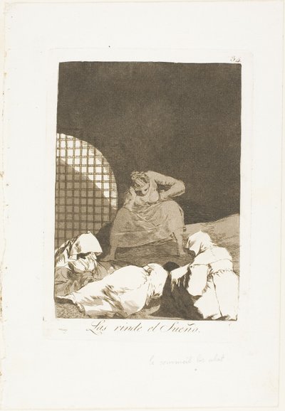 Der Schlaf übermannt sie, Platte 34 aus Los Caprichos von Francisco Jose de Goya y Lucientes
