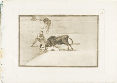 Der unglückliche Tod von Pepe Illo in der Arena in Madrid, Platte 33 aus Die Kunst des Stierkampfs von Francisco Jose de Goya y Lucientes